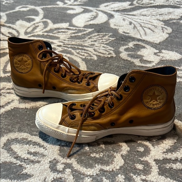 Converse Brown High-Top Sneakers Classic Style leather Cabrera women’s 10 men’s8 - Picture 1 of 8